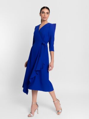 Vestido Midi Escote Cruzado Lazada